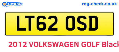 LT62OSD are the vehicle registration plates.