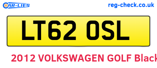 LT62OSL are the vehicle registration plates.