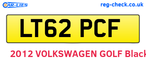LT62PCF are the vehicle registration plates.