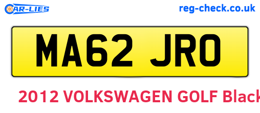 MA62JRO are the vehicle registration plates.