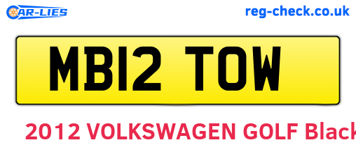 MB12TOW are the vehicle registration plates.