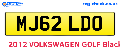 MJ62LDO are the vehicle registration plates.