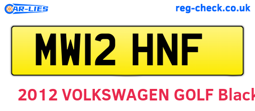 MW12HNF are the vehicle registration plates.