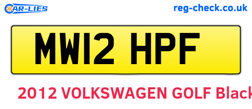 MW12HPF are the vehicle registration plates.