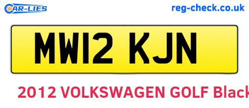 MW12KJN are the vehicle registration plates.