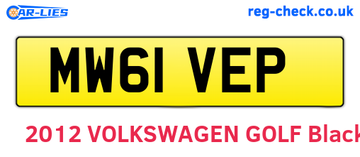 MW61VEP are the vehicle registration plates.