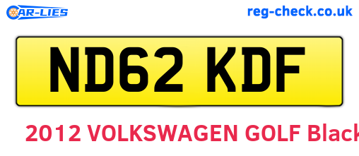 ND62KDF are the vehicle registration plates.