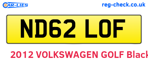ND62LOF are the vehicle registration plates.