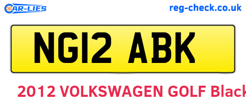 NG12ABK are the vehicle registration plates.