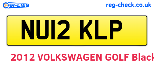 NU12KLP are the vehicle registration plates.