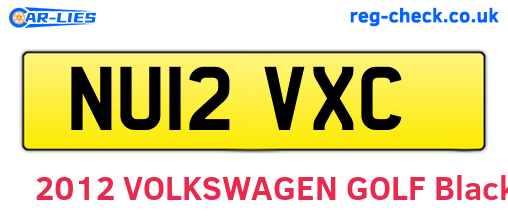 NU12VXC are the vehicle registration plates.