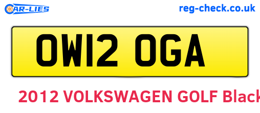 OW12OGA are the vehicle registration plates.