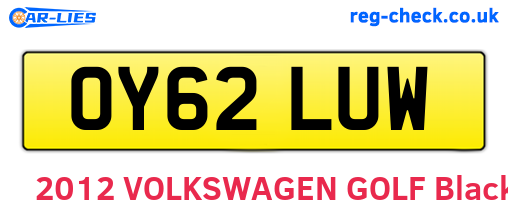 OY62LUW are the vehicle registration plates.