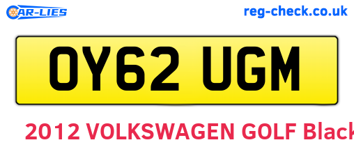 OY62UGM are the vehicle registration plates.