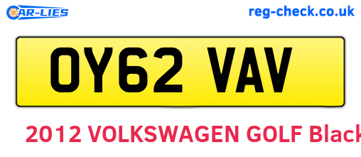 OY62VAV are the vehicle registration plates.