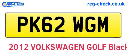 PK62WGM are the vehicle registration plates.