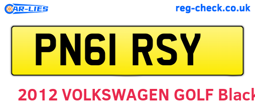 PN61RSY are the vehicle registration plates.
