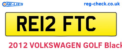 RE12FTC are the vehicle registration plates.