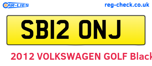 SB12ONJ are the vehicle registration plates.