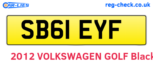 SB61EYF are the vehicle registration plates.