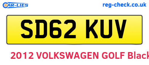 SD62KUV are the vehicle registration plates.