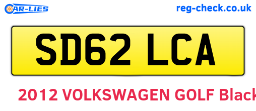 SD62LCA are the vehicle registration plates.