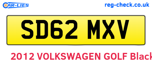SD62MXV are the vehicle registration plates.