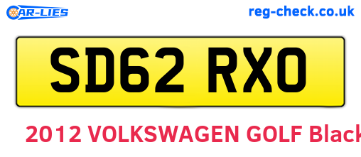 SD62RXO are the vehicle registration plates.