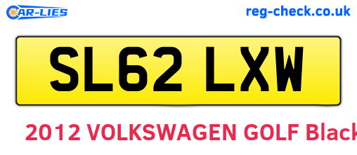 SL62LXW are the vehicle registration plates.