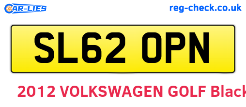 SL62OPN are the vehicle registration plates.