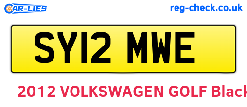 SY12MWE are the vehicle registration plates.