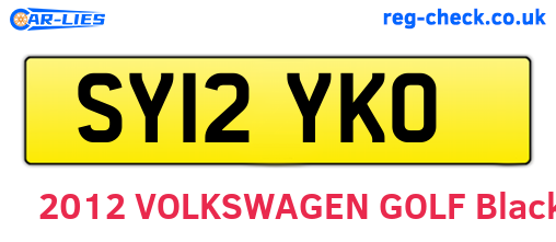 SY12YKO are the vehicle registration plates.