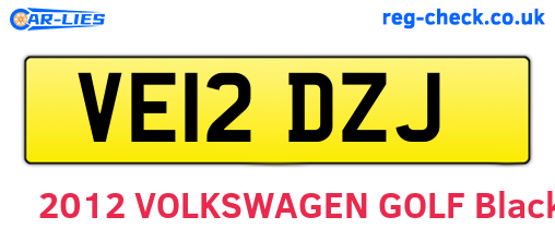 VE12DZJ are the vehicle registration plates.