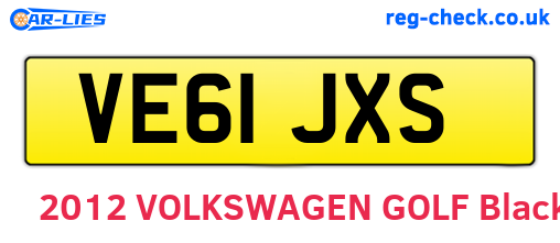 VE61JXS are the vehicle registration plates.