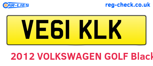 VE61KLK are the vehicle registration plates.