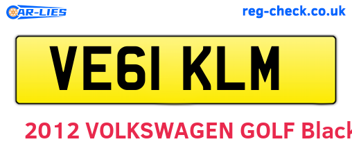 VE61KLM are the vehicle registration plates.