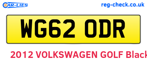 WG62ODR are the vehicle registration plates.