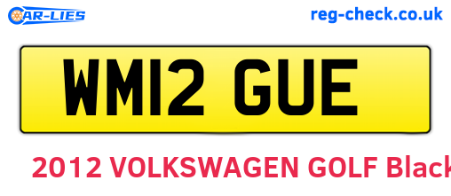 WM12GUE are the vehicle registration plates.