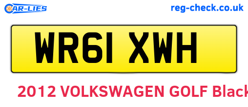 WR61XWH are the vehicle registration plates.