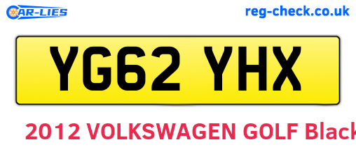 YG62YHX are the vehicle registration plates.
