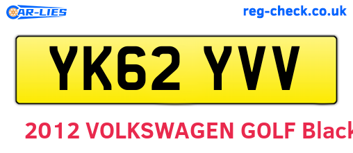 YK62YVV are the vehicle registration plates.