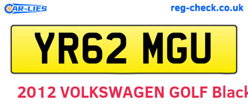 YR62MGU are the vehicle registration plates.