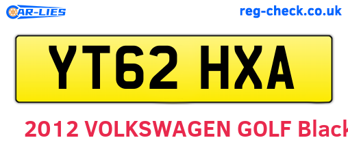 YT62HXA are the vehicle registration plates.