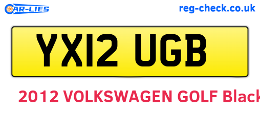 YX12UGB are the vehicle registration plates.