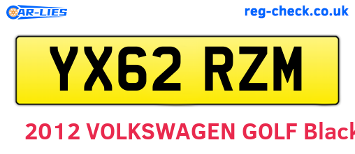 YX62RZM are the vehicle registration plates.
