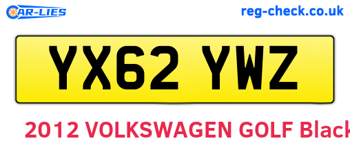YX62YWZ are the vehicle registration plates.