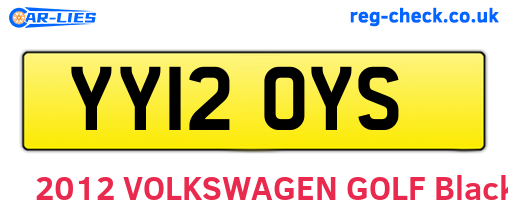YY12OYS are the vehicle registration plates.