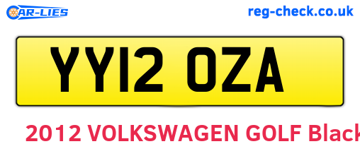 YY12OZA are the vehicle registration plates.