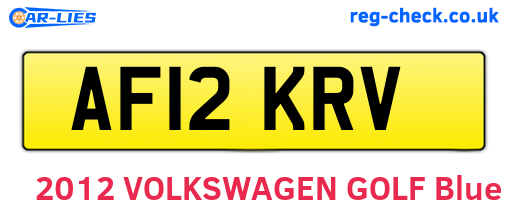 AF12KRV are the vehicle registration plates.