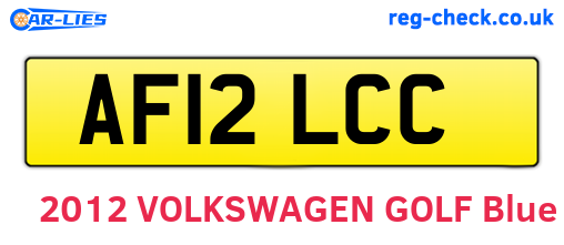 AF12LCC are the vehicle registration plates.